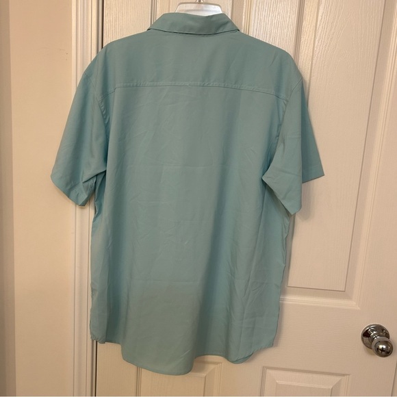 Columbia Red Eagle Lake Omni-Wick Short Sleeve Button-Up Shirt in Spray Size L - Picture 10 of 10